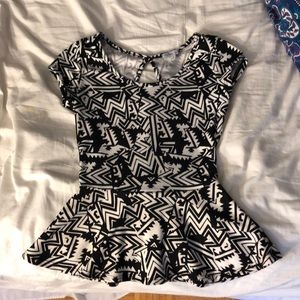 Black and white dress top